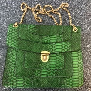 Snakeskin (faux) green purse